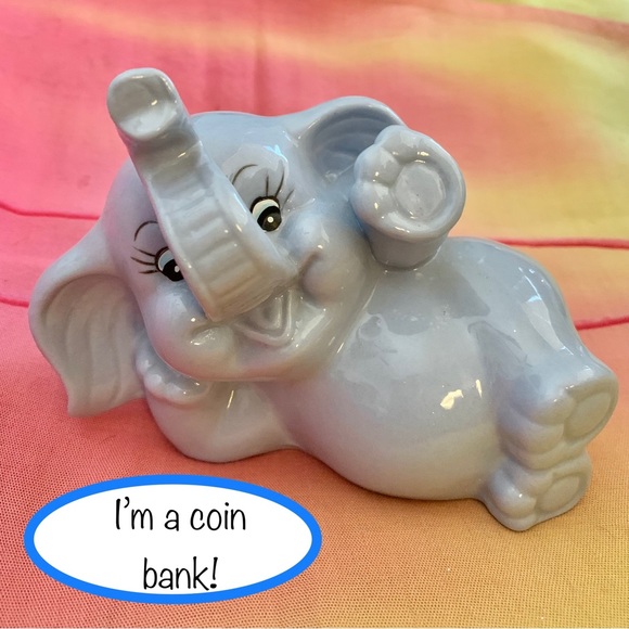 Vintage Accents Mcm Vintage Ceramic Baby Elephant Bank Poshmark
